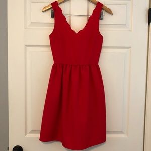 Scalloped red dress